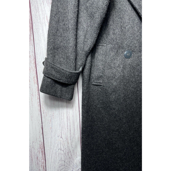 Lerner! Women’s Long Virgin Wool Trench Pea Coat Double Breasted Gray Size 5/6 - Picture 6 of 11